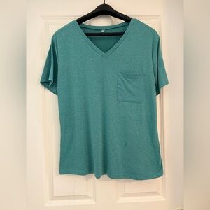 Teal V-Neck T-Shirt